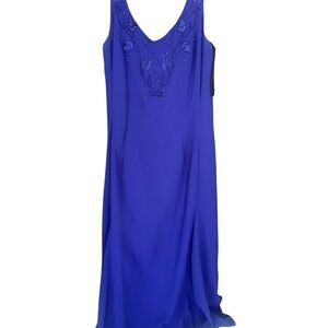 Vintage Elegant Blue Sleeveless Dress